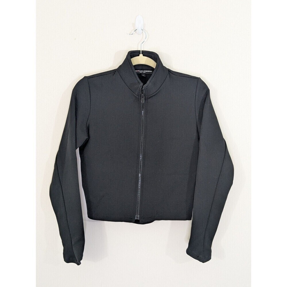 Charles Ancona Full Zipper Equestrian Jacket Black Back Logo Luxury Size Large - Picture 2 of 9